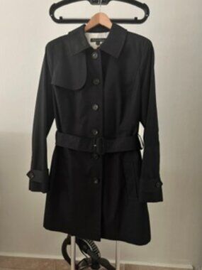 Brooks Brothers Black Trenchcoat Size 8